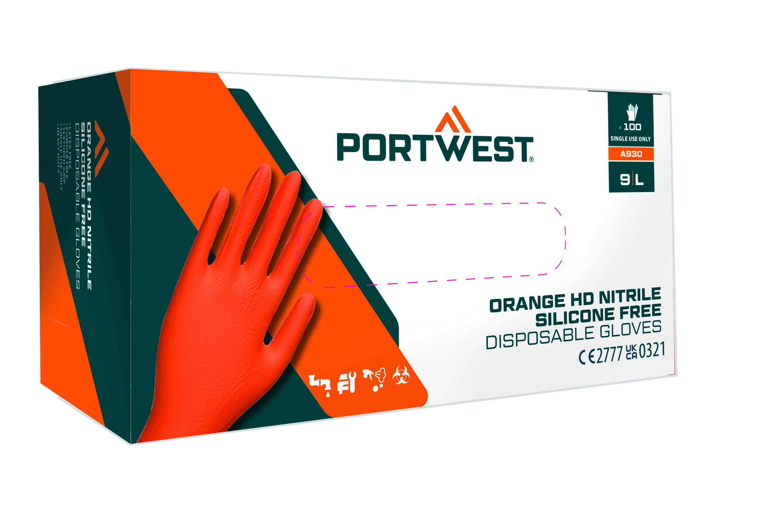 Portwest Orange HD egyszerhasználatos kesztyű (100 db) - Image 2